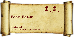 Paor Petur névjegykártya
